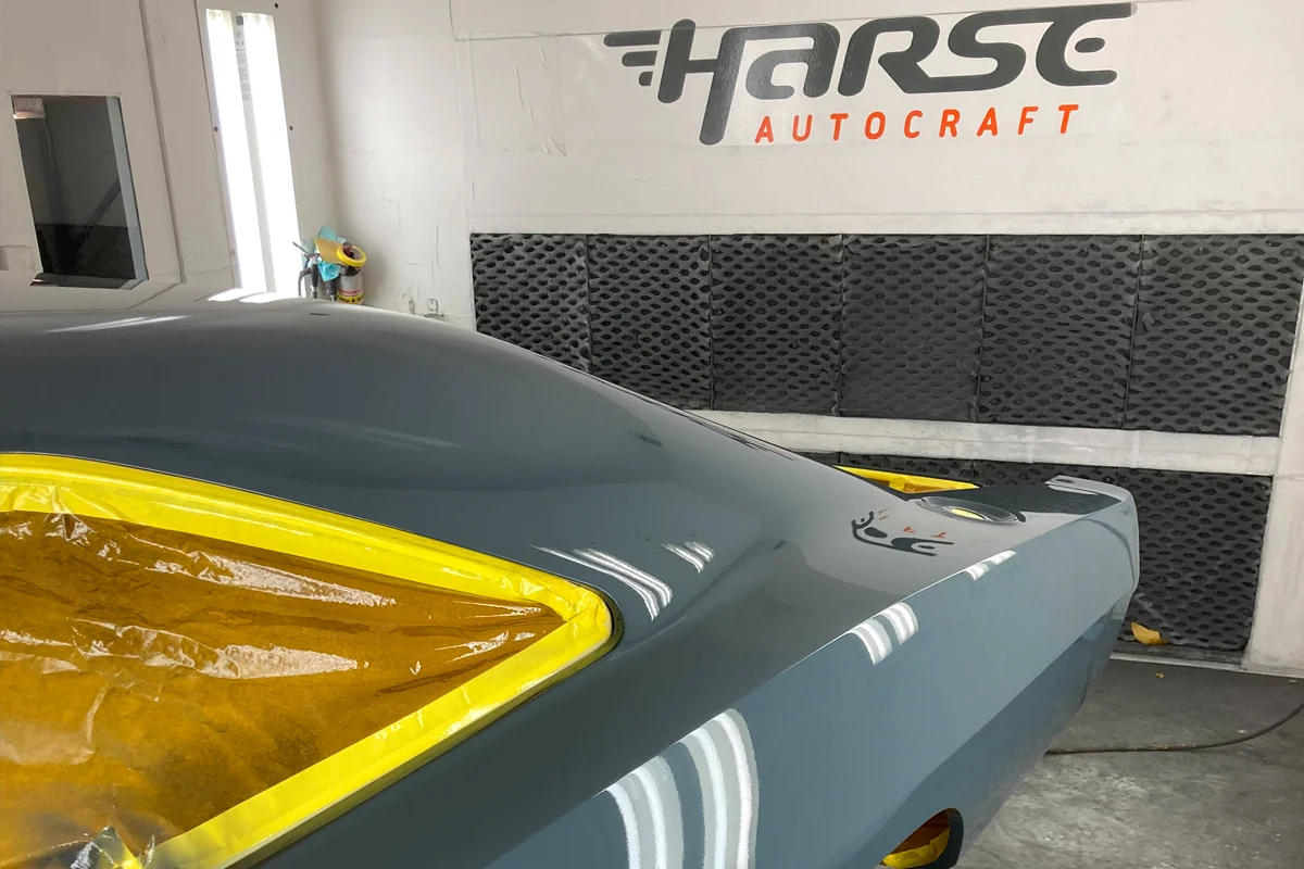 Powder paint being applied